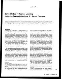 Samuel`s early checkers player