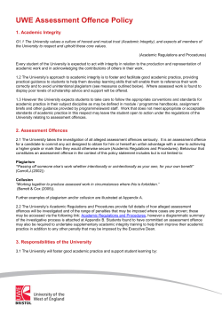 UWE Assessment Offence Policy