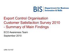 ECO Customer Satisfaction Survey