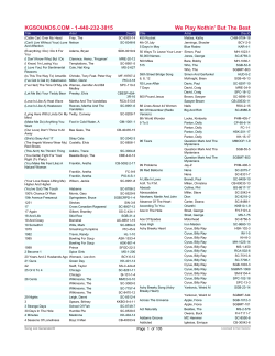 KGSOUNDS.COM - 1-440-232-3815 We Play Nothin` But The Best