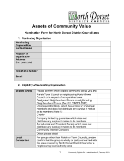 Assets of Community Value Nomination Form for North Dorset