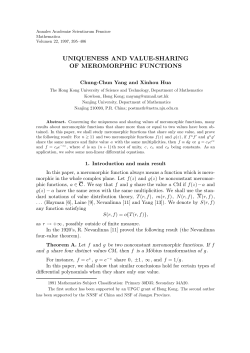 uniqueness and value-sharing of meromorphic functions