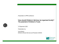 The potential of Children`s Trusts