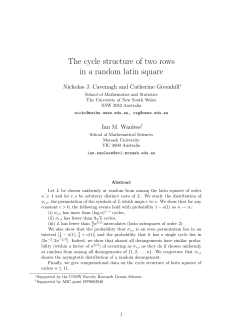 The cycle structure of two rows in a random latin square