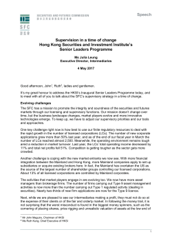 Speech Supervision in a time of change Hong Kong