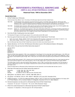 Minnesota High School All-Star Football Game Facts