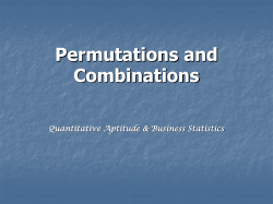 Permutations and Combinations