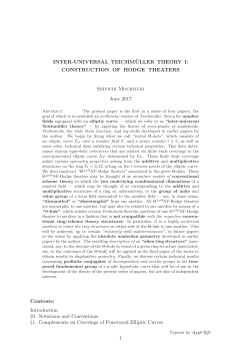 Inter-universal Teichmuller Theory