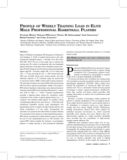 Profile of Weekly Training Load in Elite Male Professional Basketball