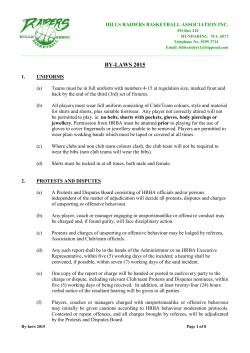 BY-LAWS 2010 - Hills Raiders