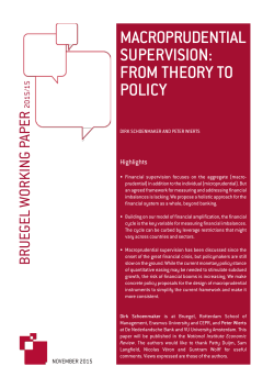 macroprudential supervision: from theory to policy