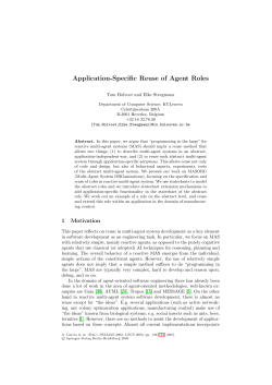Application-Specific Reuse of Agent Roles - DistriNet