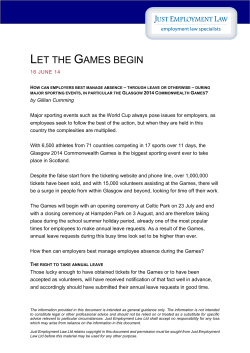 let the games begin - Just Employment Law