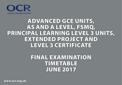OCR June 2017 Final examination timetable