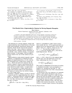 First Results from a Superconductive Detector for Moving Magnetic
