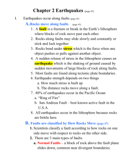 Faults are classified by How Rocks Move