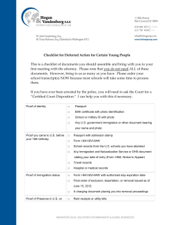 Checklist for Deferred Action for Certain Young People