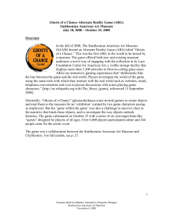 1 Ghosts of a Chance Alternate Reality Game (ARG)