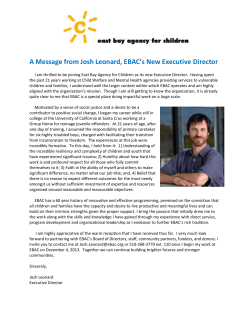 Read a message from Josh Leonard, new EBAC Executive Director.