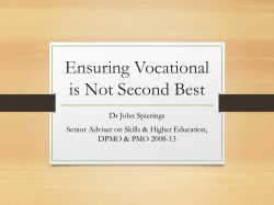 Ensuring Vocational is Not Second Best