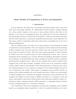 Static Models of Competition in Prices and Quantities