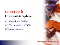 CHAPTER 6 Offer and Acceptance - SHS-BFM