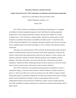 Outcomes, Measures, and Data Systems