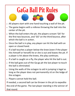 All players start with one hand touching a wall of the pit. &bull; The game