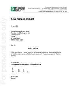 Programmed Maintenance Services Limited