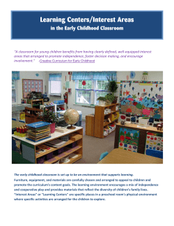 Learning Centers/Interest Areas