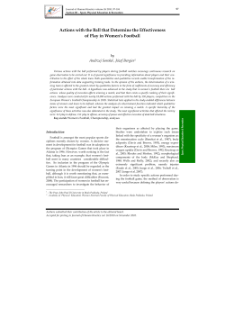 Actions with the Ball that Determine the Effectiveness of Play in