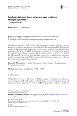 Implementation of linear minimum area enclosing triangle algorithm