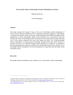 Impact of Trust on the Choice of Knowledge Transfer Mechanisms in