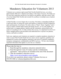 2009 Volunteer Mandatory Education
