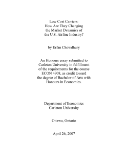 Low Cost Carriers - Carleton University