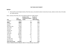FAST FOOD OUTLET DENSITY Highlight: Gilroy had the second