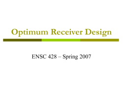 Optimum Receiver Design