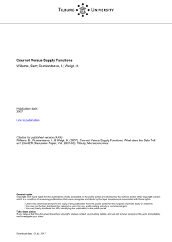 Tilburg University Cournot Versus Supply Functions Willems, Bert