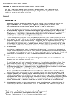 English Language Paper 1 Specimen 2 Condensed