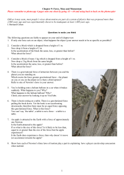 Force, Mass and Momentum