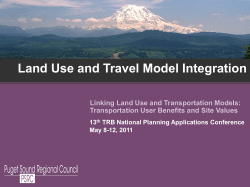 Presentation - TRB National Transportation Planning Applications