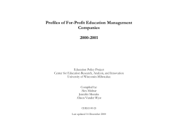 Profiles of For-Profit Education Management Companies 2000-2001
