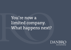 You`re now a limited company. What happens next?
