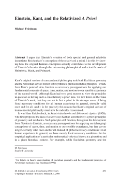Einstein, Kant, and the Relativized A Priori