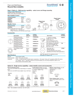 Floor and W all Boxes Round Non-metallic Floor Boxes Round Non