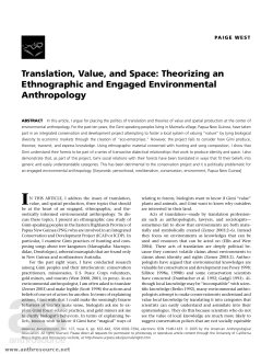 Translation, Value, and Space: Theorizing an Ethnographic and