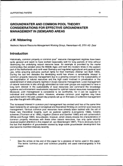 GROUNDWATER AND COMMON POOL THEORY