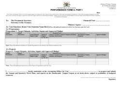 Programme 1: Target Outputs, Activities, Inputs and Approved Budget