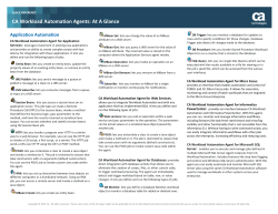 CA Workload Automation Agents: At A Glance