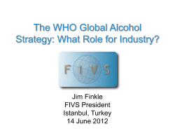 The WHO Global Alcohol Strategy: What Role for Industry?